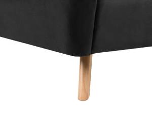 Doppelbett VIENNE Schwarz - Eiche Hell - Breite: 200 cm