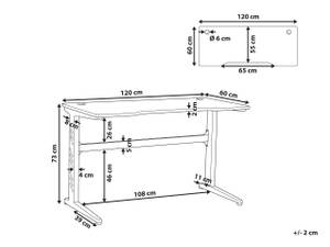 Bureau de jeu DEXTER Noir - Bois manufacturé - 120 x 73 x 60 cm