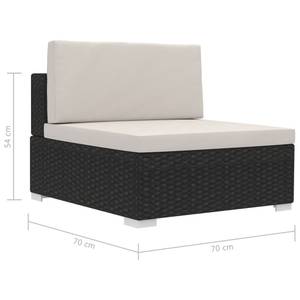 Garten-Sofagarnitur (3-teilig) 3000474-1 Schwarz - Weiß - Metall - Polyrattan - 70 x 54 x 210 cm