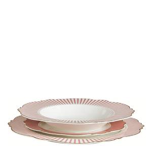 Assiette Plate Madame Récamier-Rose Rose foncé - Porcelaine - 28 x 2 x 28 cm