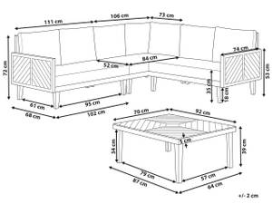 Sitzgruppe BARATTI 2-tlg 184 x 72 x 218 cm - 1er Set - Anzahl Teile im Set: 2