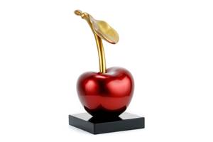 Skulptur The Cherry On Top Rot - Kunststein - Kunststoff - 23 x 21 x 11 cm