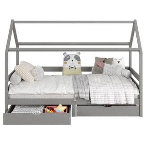 Lit cabane CLIA 90x190 cm Gris