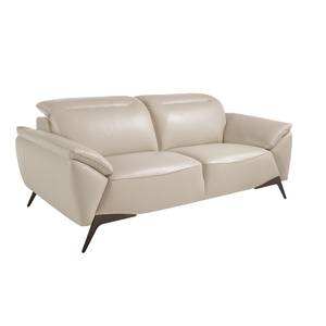 2-Sitzer-Sofa aus grauem Leder Grau - Echtleder - Textil - 191 x 102 x 107 cm