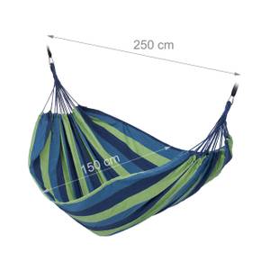 Grand hamac jusqu’à 300 kg Bleu - Vert - Textile - 150 x 3 x 250 cm