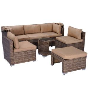 Polyrattan Lounge-Insel Braun - Polyrattan - 158 x 70 x 230 cm