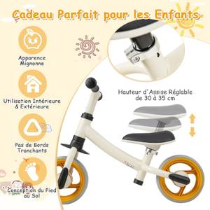 Vélo d'Equilibre Bébé NO32316ZMFR Blanc - Matière plastique - 48 x 67 x 33 cm