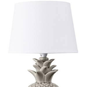 Tischlampe AREDI 2-er Set Weiß - Keramik - Textil - 22 x 38 x 22 cm