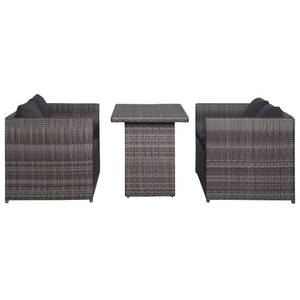 Sitzgruppe (3-teilig) 296228 Grau - Metall - Kunststoff - Polyrattan - 60 x 67 x 110 cm