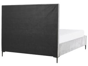 Lit double SEZANNE Noir - Gris - Gris lumineux - Largeur : 190 cm