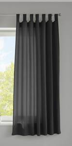 Vorhang Blickdicht Microsatin Schlaufen Schwarz - Höhe: 175 cm