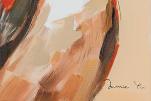 Bild handgemalt Portrait eines Kakadus Massivholz - Textil - 50 x 70 x 4 cm