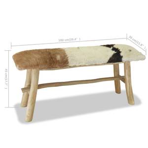 Sitzbank 244547 Echtleder - Holzart/Dekor - 100 x 45 x 30 cm