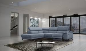 5-Sitzer Ecksofa Matera mit Relax Blau - Ecke davorstehend links