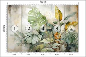 Papier Peint FEUILLES Plantes Aquarelle 460 x 300 x 300 cm