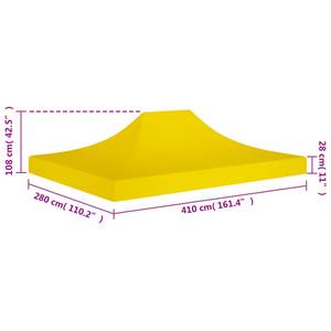 Toit de tente de réception 3004918-2 Jaune - 280 x 1 x 410 cm