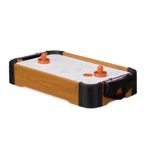 Airhockey Tischspiel Schwarz - Braun - Weiß - Holzwerkstoff - Kunststoff - 31 x 10 x 56 cm