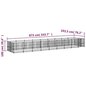 Chenil pour chien 3016250 Profondeur : 873 cm