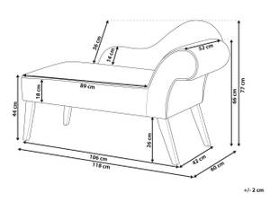 Chaiselongue BIARRITZ Blau - Marineblau - Armlehne davorstehend links - Ecke davorstehend rechts