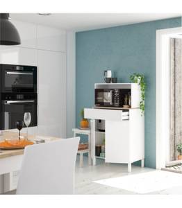 Küchenbuffet Kira Weiß - Holzwerkstoff - Kunststoff - 40 x 126 x 72 cm