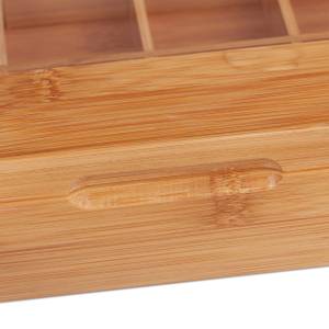 Kapselbox Bambus mit 24 Fächern Braun - Bambus - Holzwerkstoff - Kunststoff - 30 x 6 x 25 cm