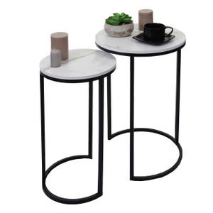 Lot de 2 tables d'appoint K46 Noir - Blanc