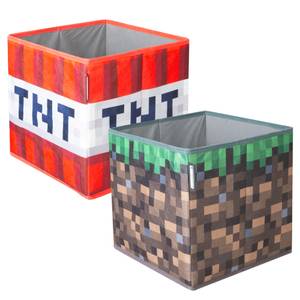 Aufbewahrungsbox MINECRAFT, 2er Set Braun - Grün - Rot