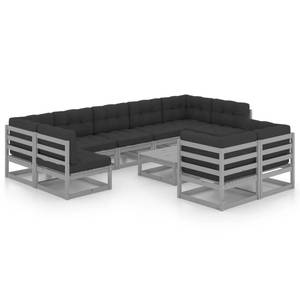 Salon de jardin (lot de 10) 3009764-2 Anthracite - Gris