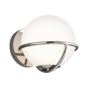 Lampe murale BELLADEA Argenté - Blanc - Verre - Métal - 18 x 17 x 21 cm