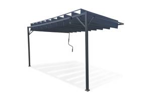 Pergola bioclimatique BAHIA adossée Gris - 289 x 411 cm