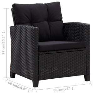 Gartensofa (6-teilig) 3002425 Schwarz