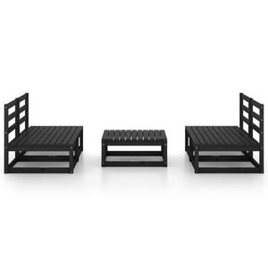 Garten-Lounge-Set (5-teilig) 3009862 Schwarz - Massivholz - Holzart/Dekor - 70 x 30 x 70 cm