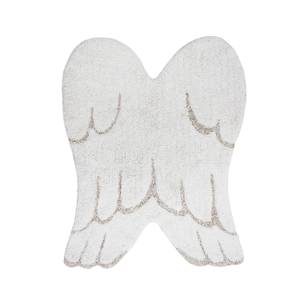 Baumwollteppich Mini Wings Weiß - Naturfaser - Textil - 75 x 2 x 100 cm