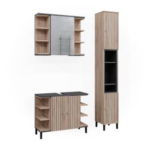 Badmöbel Set Aquis 40656 Braun - Grau - Holzwerkstoff - 79 x 64 x 30 cm