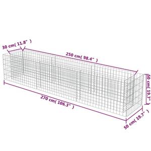 Gabionen-Hochbeet 270 x 50 x 50 cm