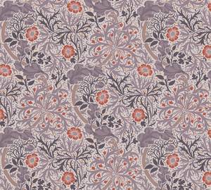 Blumentapete Floral Schwarz - Orange - Violett - Rot - Weiß