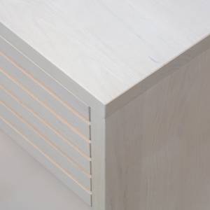 Nachttisch EMMA, weiße Buche Weiß - Massivholz - Holzart/Dekor - 40 x 50 x 38 cm
