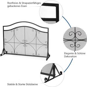 Kaminschutzgitter, Funkenschutz Metall Schwarz - Metall - 32 x 83 x 112 cm