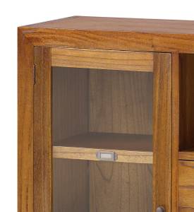 VITRINE AUS HOLZ BRAUN 90 X 35 X 90 Braun - Holz teilmassiv - 90 x 90 x 35 cm