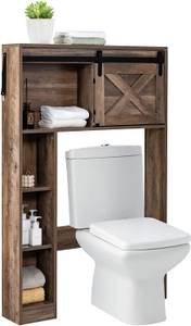 Toilettenschrank mit Schiebetür Braun - Holzwerkstoff - 17 x 128 x 84 cm