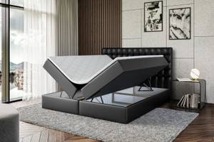 Boxspringbett - VIONE Hochglanz Schwarz - Breite: 120 cm - H4