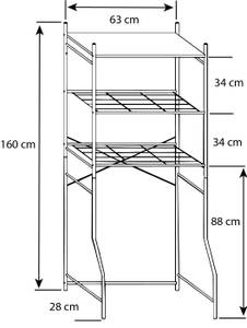 Armoire pour lave-linge Tubas M Fer - Noir