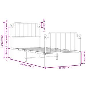 Bettgestell 3032647-3 Schwarz - 95 x 196 cm