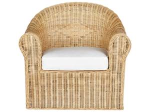 Gartenstuhl LIVADEIA Blau - Weiß - Rattan - 90 x 82 x 75 cm