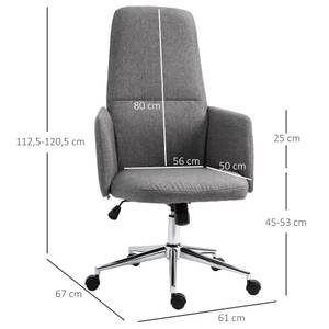 Bürostuhl ergonomisch 921-329 Grau - Textil - 67 x 120 x 61 cm