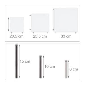 Lot de 3 plateaux empilables Argenté - Verre - Métal - 33 x 16 x 33 cm