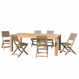 Gartenmöbel 6/8 Personen Teak Braun - Massivholz - Holzart/Dekor - 100 x 78 x 220 cm