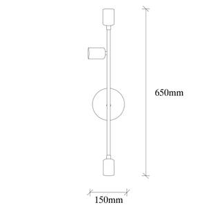 Wandleuchte Weiß - Metall - 1 x 65 x 15 cm