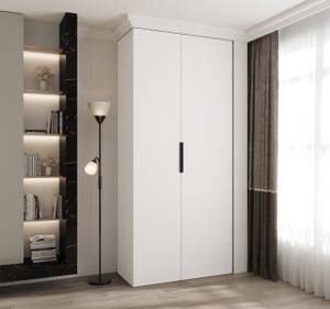 Armoire à portes battantes Como 4 Noir - Blanc - 110 x 40 cm