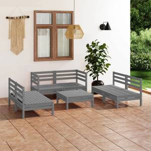 Garten-Lounge-Set Grau - Massivholz - Holzart/Dekor - 64 x 29 x 64 cm